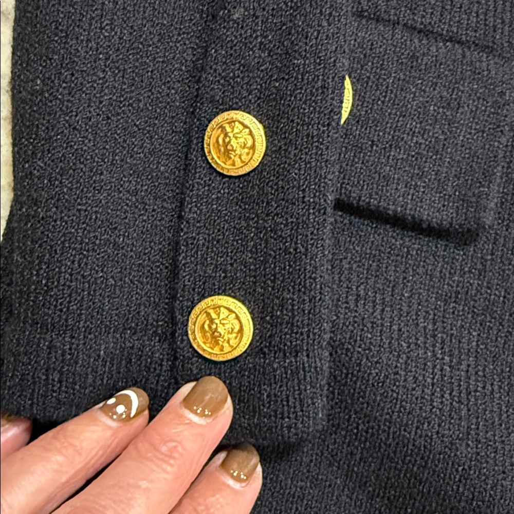 Rich and Levy Vintage Women’s Knit Blazer Black Size Medium - Picture 5 of 9